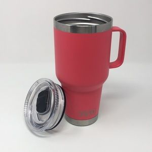 Large pink YETI tumbler